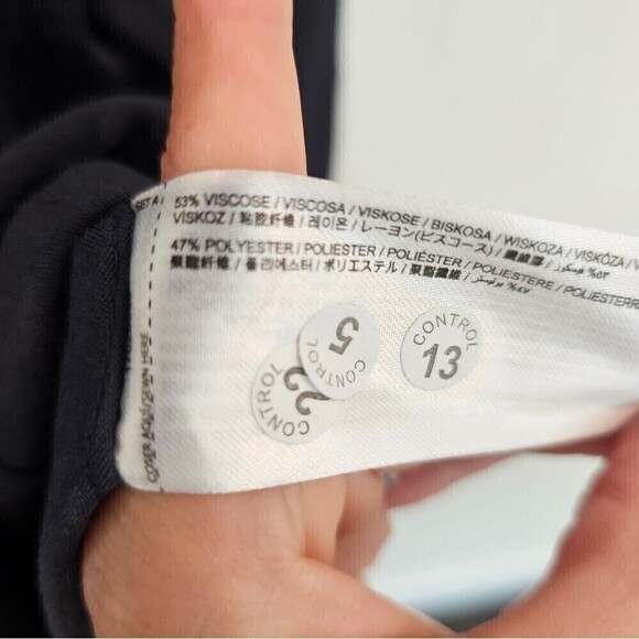 MNG by Mango Midnight Blue Crinkle Texture Collared Button Up Blouse Size 4 - Picture 10 of 13